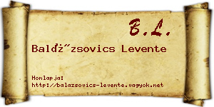 Balázsovics Levente névjegykártya