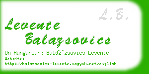 levente balazsovics business card